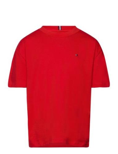 Essential Tee Ss Tops T-shirts Short-sleeved Red Tommy Hilfiger