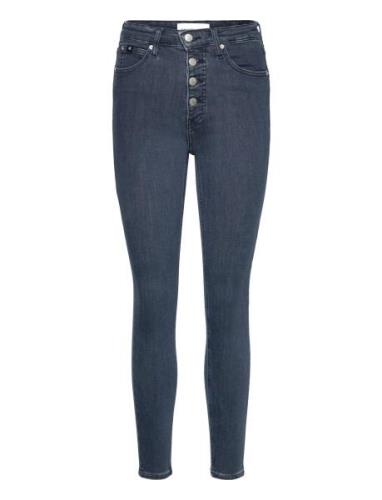 High Rise Super Skinny Ankle Bottoms Jeans Skinny Blue Calvin Klein Je...