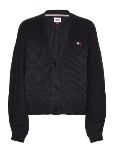 Tjw Essential Badge Cardigan Tops Knitwear Cardigans Black Tommy Jeans