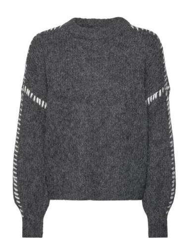 Vmzen Ls O-Neck Pullover Ga Exp Tops Knitwear Jumpers Grey Vero Moda