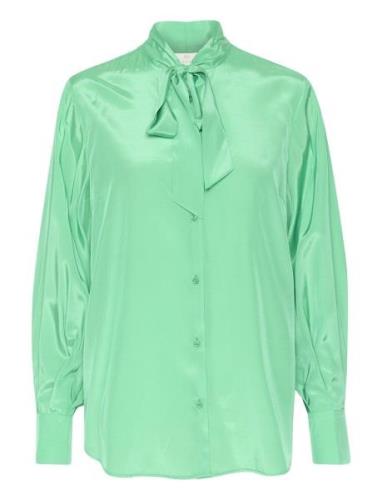 Kaloren Long Shirt Tops Blouses Long-sleeved Green Kaffe