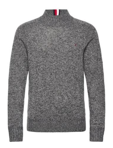 Multi Htr Merino Mock Nk Tops Knitwear Round Necks Grey Tommy Hilfiger