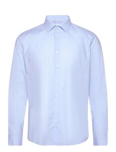 Check Easy Care Fitted Shirt Tops Shirts Business Blue Calvin Klein