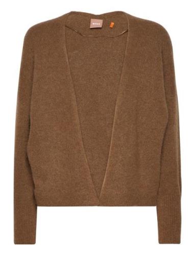 C_Falescana Tops Knitwear Cardigans Brown BOSS