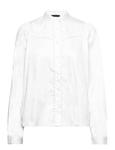 Lr-Isla Solid Tops Blouses Long-sleeved White Levete Room