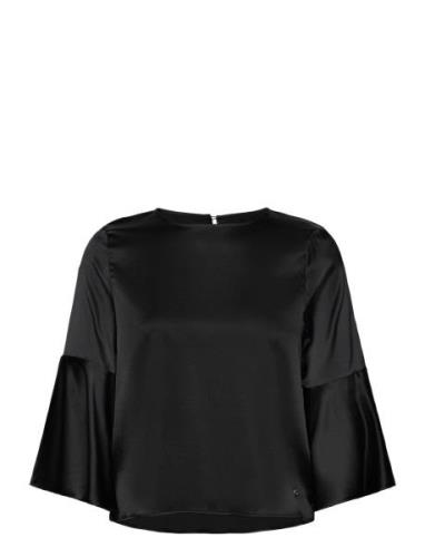 Nathalia Top Tops Blouses Short-sleeved Black BUSNEL