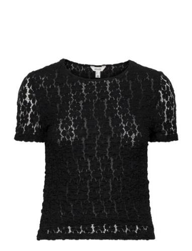 Vmivania Ss O-Neck Lace Top Vma Tops T-shirts & Tops Short-sleeved Bla...