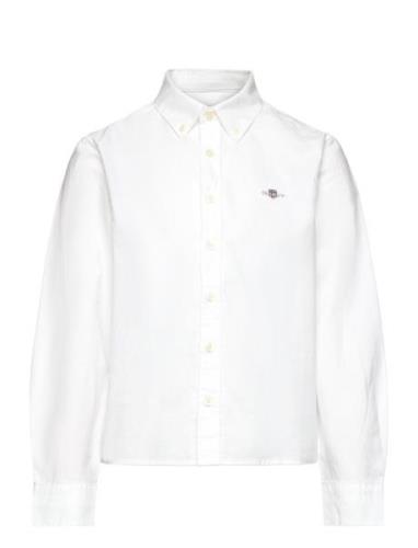 Shield Oxford Bd Shirt Tops Shirts Long-sleeved Shirts White GANT