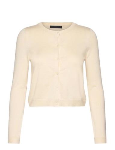 Vmglory Ls O-Neck Short Cardigan Ga Tops Knitwear Cardigans Cream Vero...