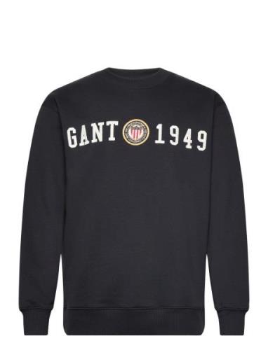 Crest C-Neck Tops Sweat-shirts & Hoodies Sweat-shirts Black GANT