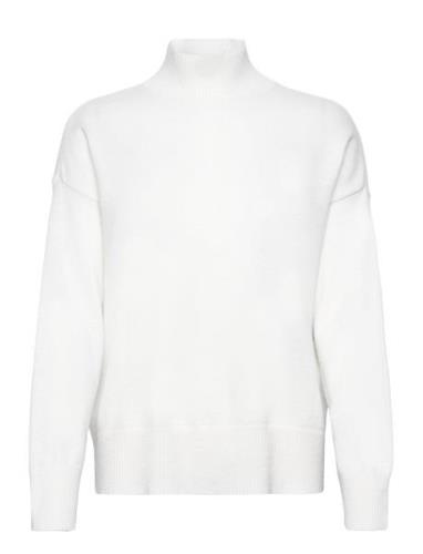 Superfine Lambswool Stand Collar Tops Knitwear Jumpers White GANT