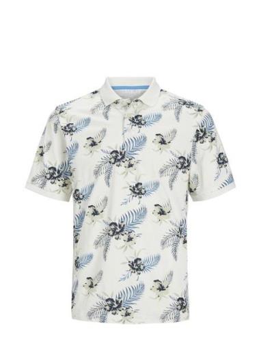 Jjchill Aop Polo Ss Tops Polos Short-sleeved White Jack & J S