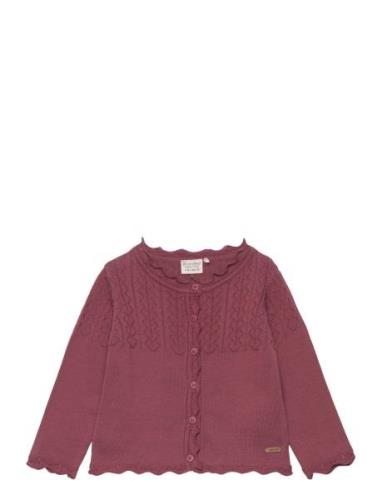 Cardigan Knit Tops Knitwear Cardigans Burgundy Minymo