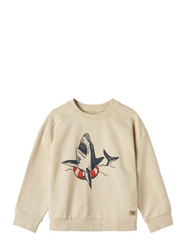 Sweatshirt Wyatt Tops T-shirts Long-sleeved T-shirts Beige Wheat