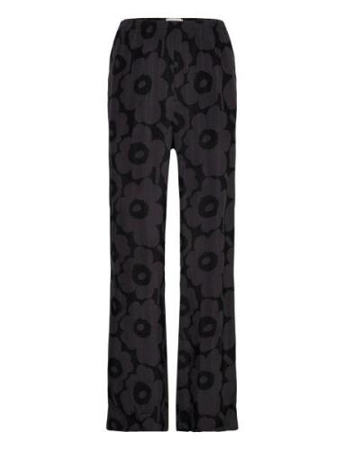 Moreski Unikko Bottoms Trousers Straight Leg Black Marimekko