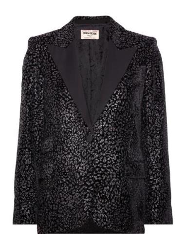 Venus Velvet Glitter Blazers Single Breasted Blazers Black Zadig & Vol...