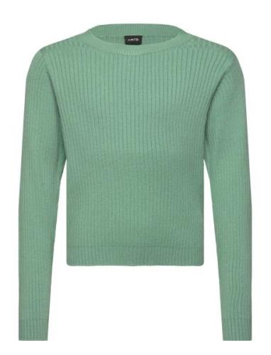 Nlffulla Ls Short Knit Tops T-shirts Long-sleeved T-shirts Green LMTD