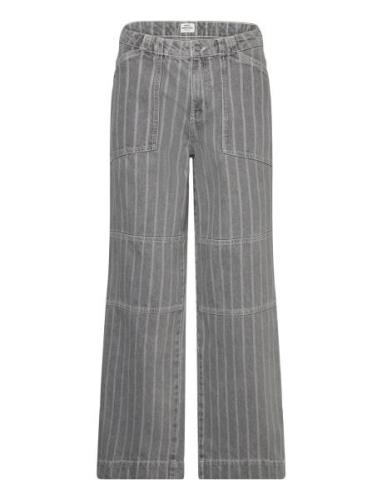 Grey Stripe Denim Krauer Jeans Bottoms Trousers Wide Leg Grey Mads Nør...