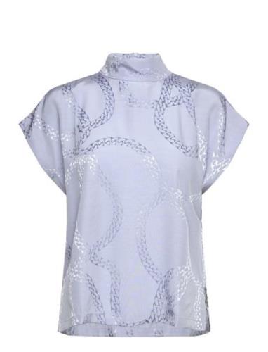 Caneli-1 Tops Blouses Short-sleeved Blue HUGO