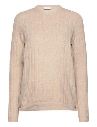 Mlana Vita L/S Knit Top 2F A. Tops Knitwear Jumpers Beige Mamalicious