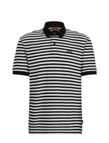 Palesstripe Tops Polos Short-sleeved Black BOSS