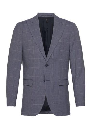 Slhslim-Liam Blue Check Blz Flex Suits & Blazers Blazers Single Breast...