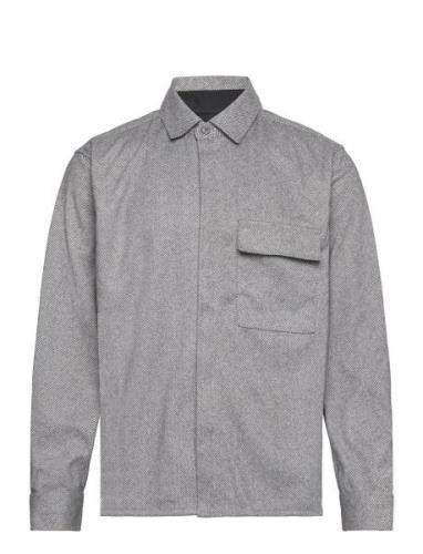 Herringb Ls Tops Shirts Casual Grey French Connection