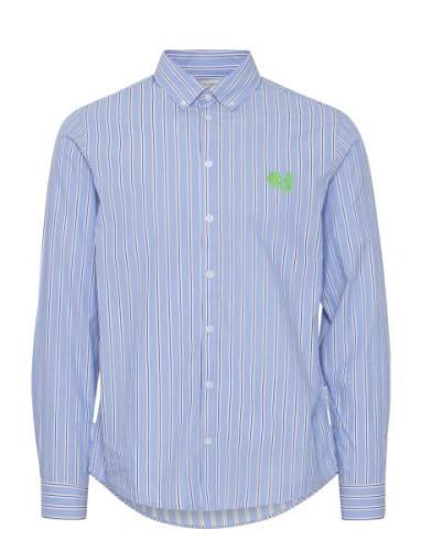 Cfanton Ls Bd Striped Shirt Tops Shirts Casual Blue Casual Friday