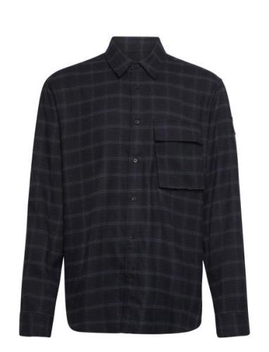 Scale Check Shirt Designers Shirts Casual Navy Belstaff