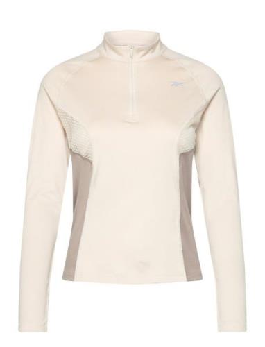 Running 1/4 Zip Sport Sweat-shirts & Hoodies Sweat-shirts Beige Reebok...