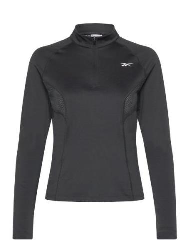 Running 1/4 Zip Sport Sweat-shirts & Hoodies Sweat-shirts Black Reebok...