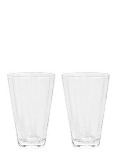 Yuka Groove Glass - Pack Of 2 Home Tableware Glass Drinking Glass Nude...