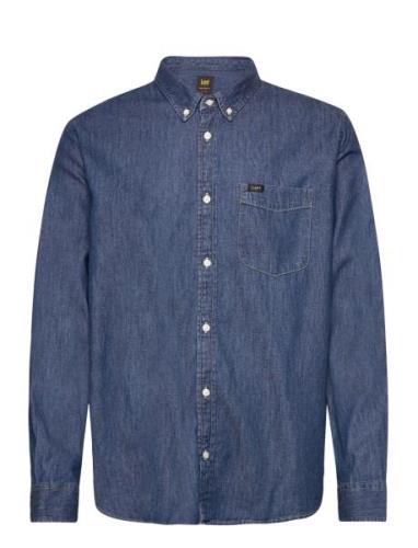 Lee Button Down Tops Shirts Casual Blue Lee Jeans