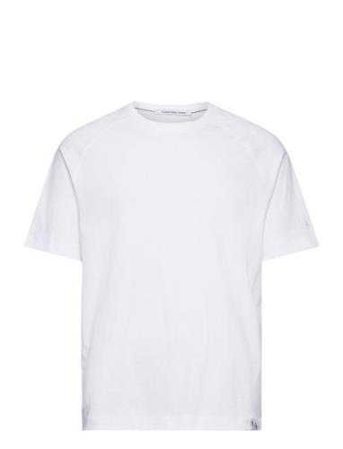 Woven Tab Tee Tops T-shirts Short-sleeved White Calvin Klein Jeans