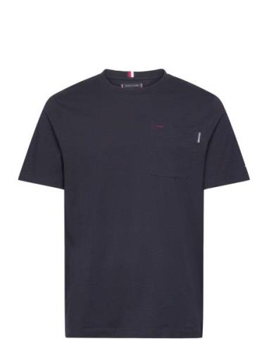 Monotype Pocket Tee Tops T-shirts Short-sleeved Navy Tommy Hilfiger