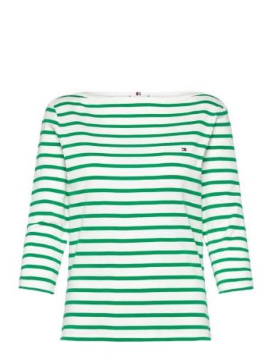 Slim Cody Boat-Nk 3/4Slv Tops T-shirts & Tops Long-sleeved Green Tommy...