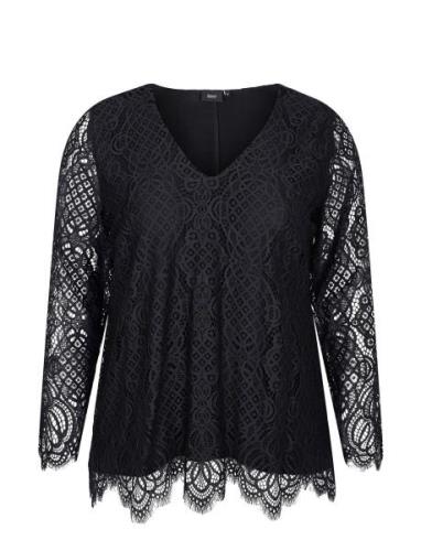 Mdindy, L/S, Blouse Tops Blouses Long-sleeved Black Zizzi