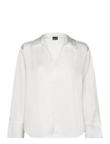 Satin Shirt Tops Shirts Long-sleeved White Gina Tricot