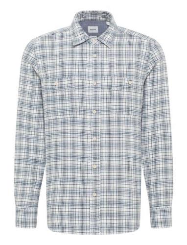 Style Clemens Blue Flannel Tops Shirts Casual Blue MUSTANG