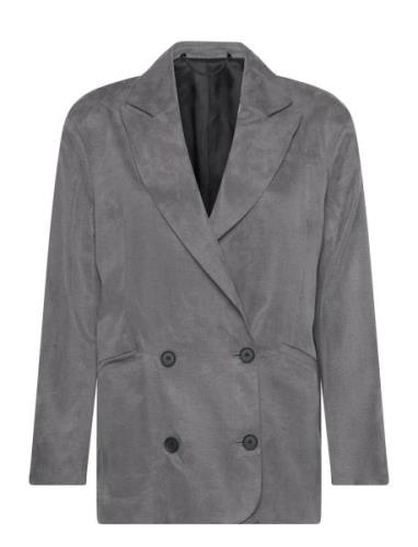 Elle Blazer Blazers Double Breasted Blazers Grey AllSaints