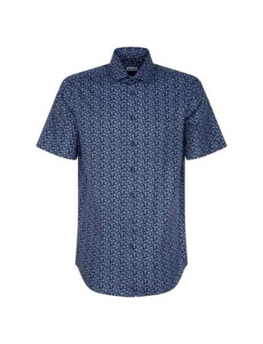 Cityhemden 1/2 Arm Tops Shirts Short-sleeved Blue Seidensticker