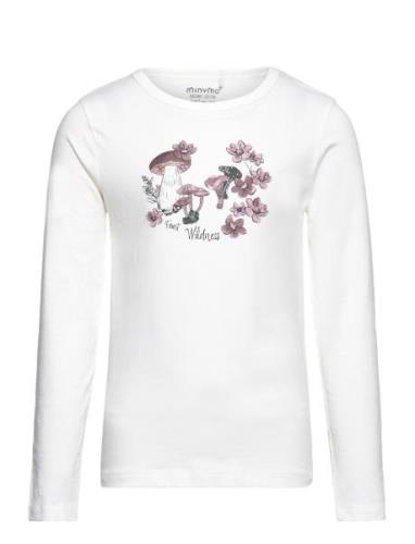 T-Shirt Ls Tops T-shirts Long-sleeved T-shirts White Minymo