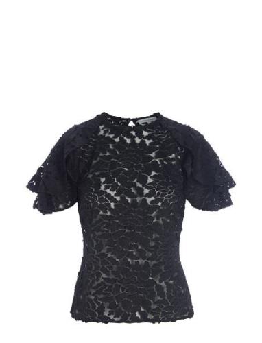 Delilah Tops Blouses Short-sleeved Black Dea Kudibal