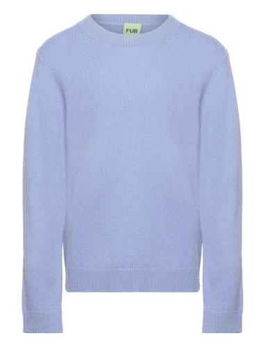 Lambswool Crew Tops Knitwear Pullovers Blue FUB