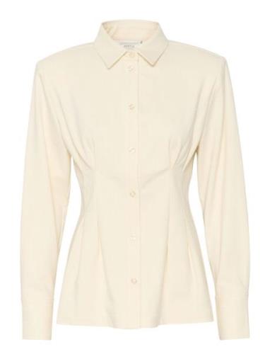 Waisagz Ls Shirt Tops Shirts Long-sleeved Cream Gestuz