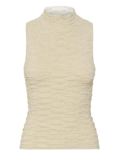 Piccagz Halterneck Tops Blouses Sleeveless Beige Gestuz