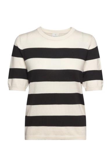 Kalizza Striped Knit Tops Knitwear Jumpers Cream Kaffe