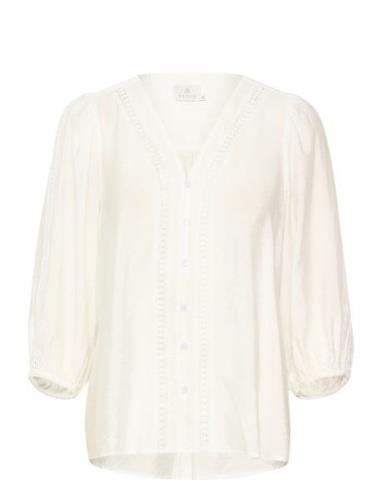 Kasonja Blouse Tops Blouses Long-sleeved Cream Kaffe