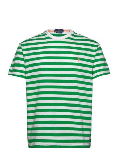 Classic Fit Striped Jersey T-Shirt Tops T-shirts Short-sleeved Green P...