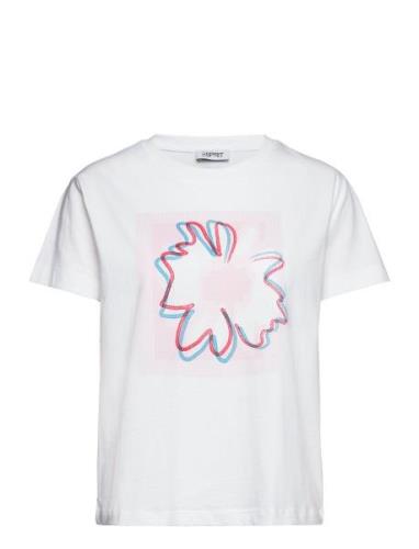 T-Shirts Tops T-shirts & Tops Short-sleeved White Esprit Casual